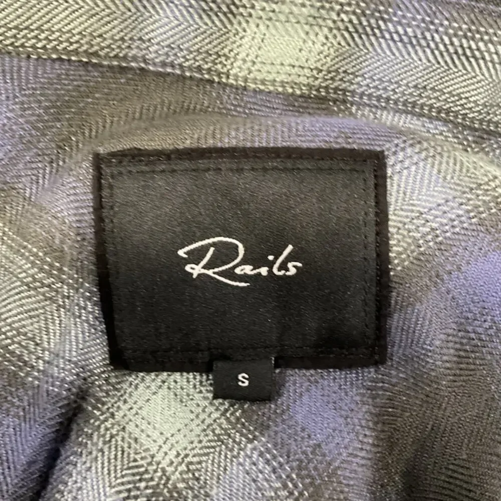 Rails Soft Mint Ash Blue Hunter Shirt Size S